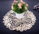 Round embroidered doily, 35 cm, off-white